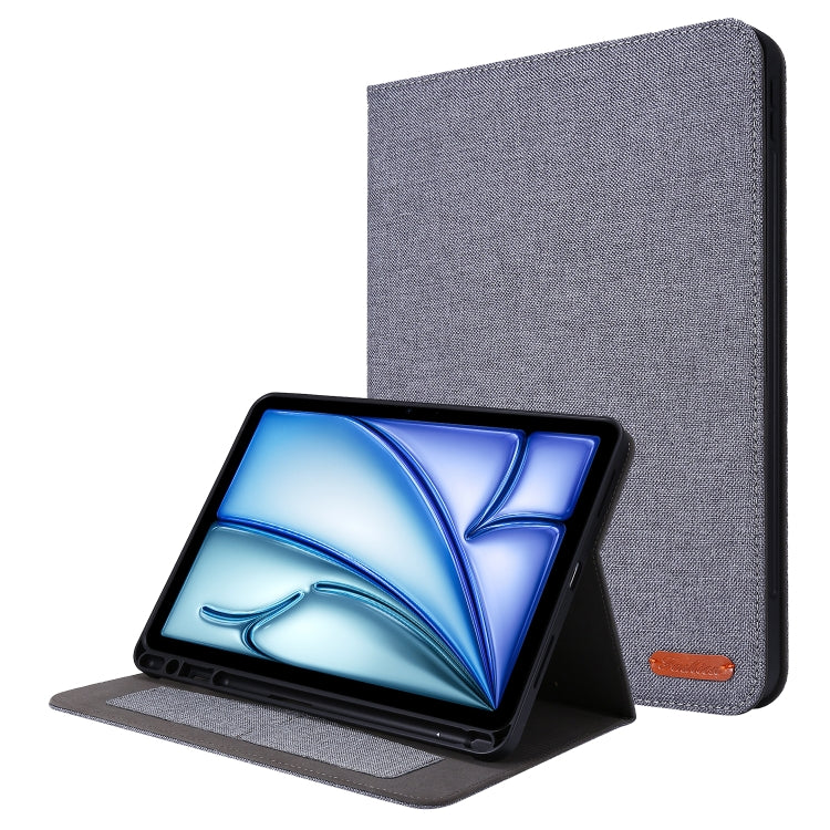 For iPad Air 13 2024 Fabric Leather Tablet Case(Grey) - iPad Air 13 2024 Cases by PMC Jewellery | Online Shopping South Africa | PMC Jewellery | Buy Now Pay Later Mobicred