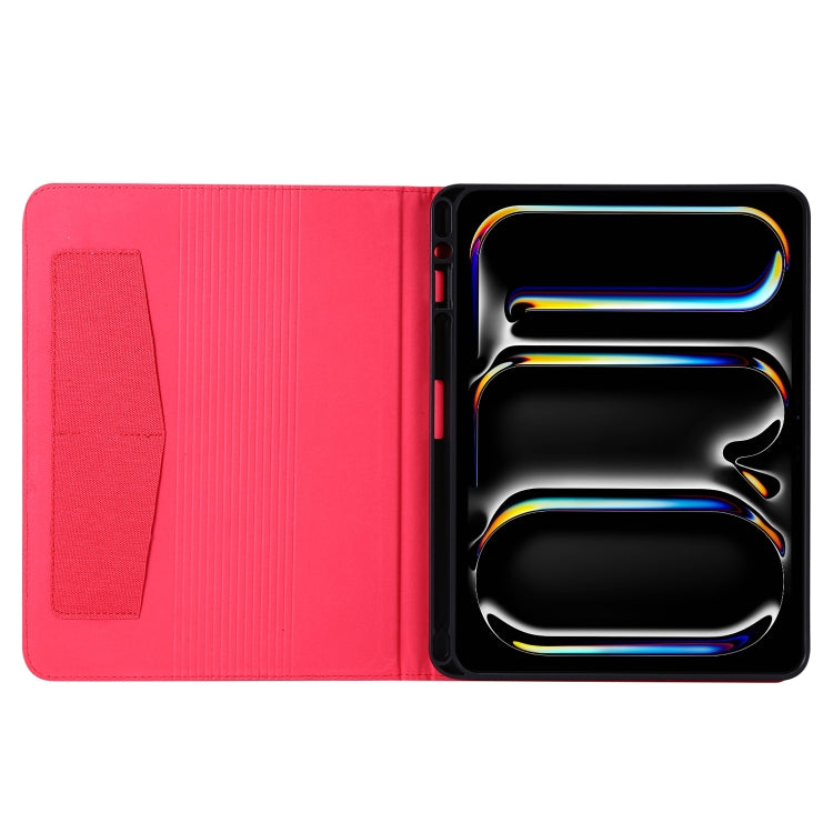 For iPad Pro 13 2024 Fabric Leather Tablet Case(Red) - iPad Pro 13 2024 Cases by PMC TechLife | Online Shopping South Africa | PMC TechLife | Buy Now Pay Later Mobicred