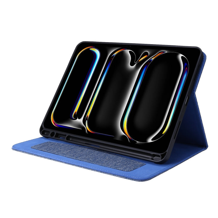 For iPad Pro 11 2024 Fabric Leather Tablet Case(Blue) - iPad Pro 11 2024 Cases by PMC TechLife | Online Shopping South Africa | PMC TechLife | Buy Now Pay Later Mobicred