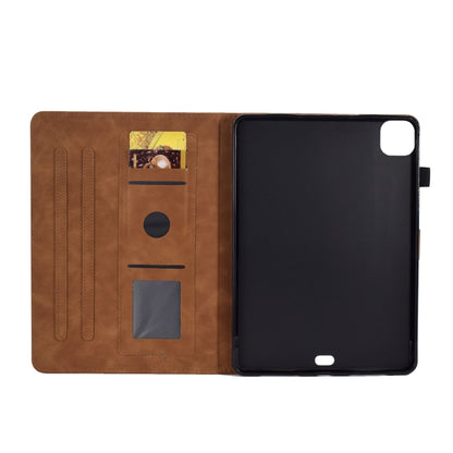 For iPad Pro 11 2024 Embossed Smile Smart Leather Tablet Case(Brown) - iPad Pro 11 2024 Cases by PMC Jewellery | Online Shopping South Africa | PMC Jewellery | Buy Now Pay Later Mobicred