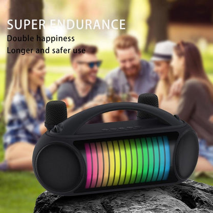 NewRixing NR-222 Portable Outdoor Dual Mic Colorful Wireless Bluetooth Speaker(Green) - Desktop Speaker by NewRixing | Online Shopping South Africa | PMC Jewellery | Buy Now Pay Later Mobicred