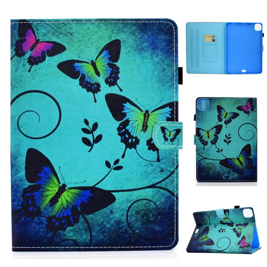 For iPad Pro 11 2024 Painted Stitching Smart Leather Tablet Case(Green Butterflies) - iPad Pro 11 2024 Cases by PMC Jewellery | Online Shopping South Africa | PMC Jewellery | Buy Now Pay Later Mobicred