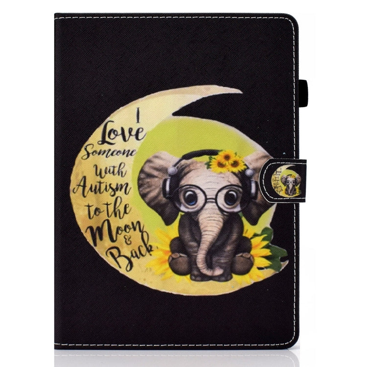 For iPad Pro 11 2024 Painted Stitching Smart Leather Tablet Case(Moon Baby Elephant) - iPad Pro 11 2024 Cases by PMC Jewellery | Online Shopping South Africa | PMC Jewellery | Buy Now Pay Later Mobicred