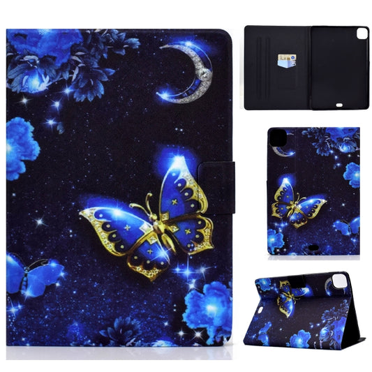 For iPad Pro 11 2024 Colored Drawing Horizontal Flip Tablet Leather Case(Blue Butterfly) - iPad Pro 11 2024 Cases by PMC Jewellery | Online Shopping South Africa | PMC Jewellery | Buy Now Pay Later Mobicred