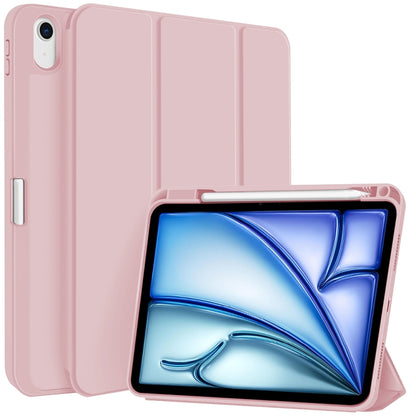 For iPad Air 11 2025 / 2024 3-fold TPU Smart Leather Tablet Case with Pen Slot(Pink) - iPad Air 11 2025 / 2024 Cases by PMC Jewellery | Online Shopping South Africa | PMC Jewellery | Buy Now Pay Later Mobicred