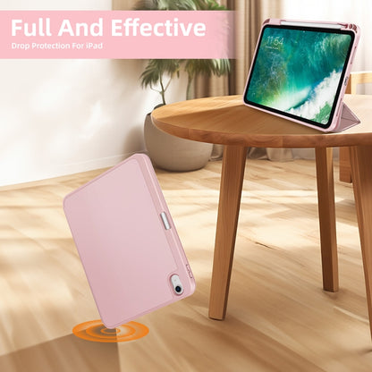 For iPad Air 11 2025 / 2024 3-fold TPU Smart Leather Tablet Case with Pen Slot(Pink) - iPad Air 11 2025 / 2024 Cases by PMC Jewellery | Online Shopping South Africa | PMC Jewellery | Buy Now Pay Later Mobicred