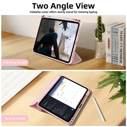 For iPad Air 11 2025 / 2024 3-fold TPU Smart Leather Tablet Case with Pen Slot(Pink) - iPad Air 11 2025 / 2024 Cases by PMC Jewellery | Online Shopping South Africa | PMC Jewellery | Buy Now Pay Later Mobicred