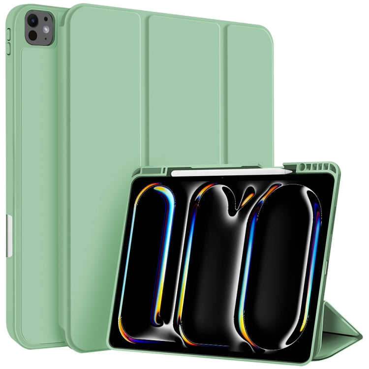 For iPad Pro 11 2024 3-fold TPU Smart Leather Tablet Case with Pen Slot(Green) - iPad Pro 11 2024 Cases by PMC Jewellery | Online Shopping South Africa | PMC Jewellery | Buy Now Pay Later Mobicred