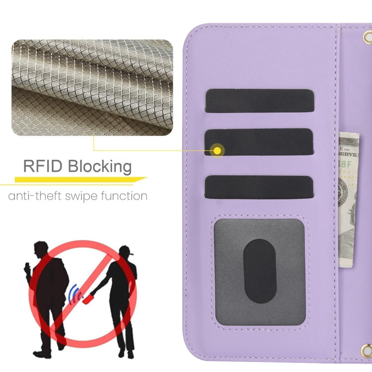For Google Pixel 8 Crossbody Multifunction Rhombic Leather Phone Case(Purple) - free shipping - PMC TechLife - Order now!