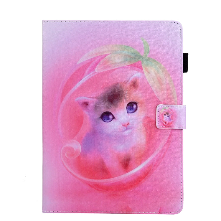For iPad Pro 11 2024 Colored Drawing Leather Smart Tablet Case(Pink Cat) - iPad Pro 11 2024 Cases by PMC TechLife | Online Shopping South Africa | PMC TechLife | Buy Now Pay Later Mobicred