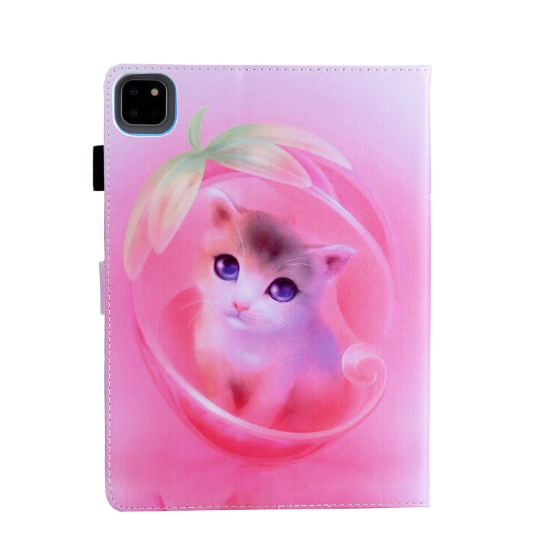 For iPad Pro 11 2024 Colored Drawing Leather Smart Tablet Case(Pink Cat) - iPad Pro 11 2024 Cases by PMC TechLife | Online Shopping South Africa | PMC TechLife | Buy Now Pay Later Mobicred