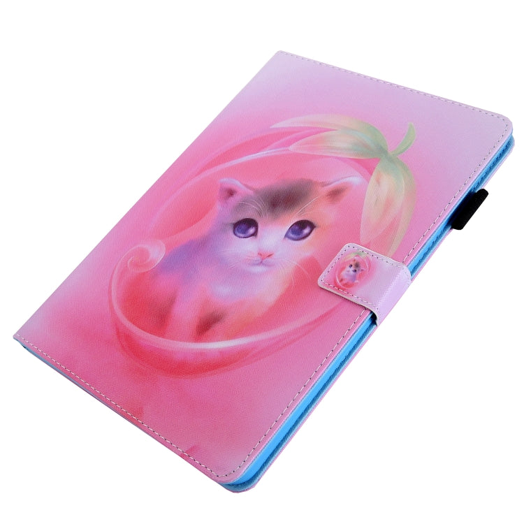 For iPad Pro 11 2024 Colored Drawing Leather Smart Tablet Case(Pink Cat) - iPad Pro 11 2024 Cases by PMC TechLife | Online Shopping South Africa | PMC TechLife | Buy Now Pay Later Mobicred