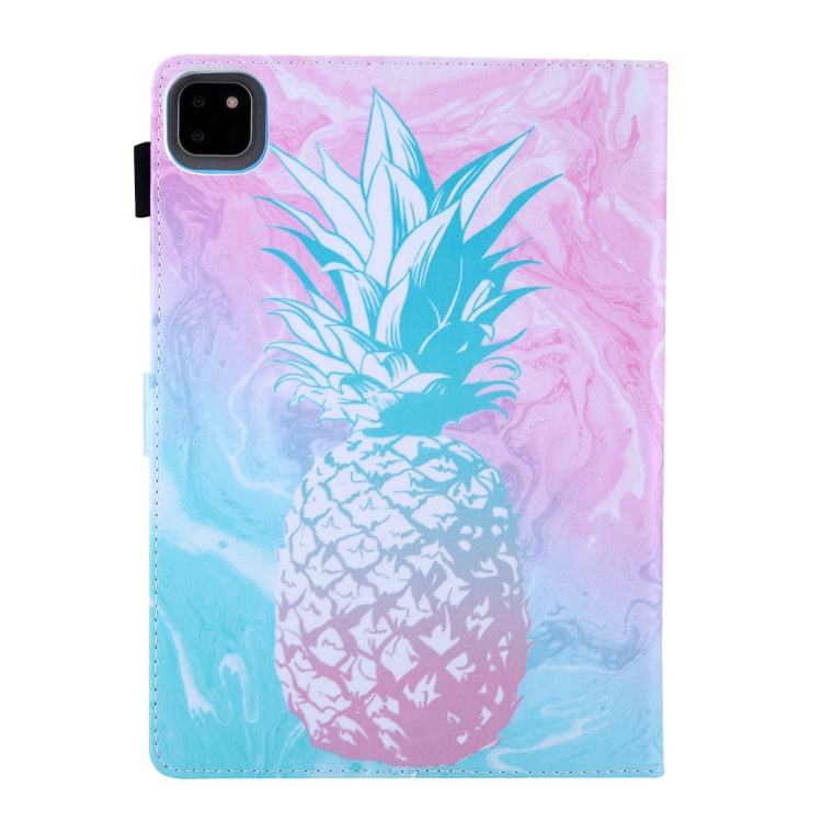 For iPad Pro 11 2024 Colored Drawing Leather Smart Tablet Case(Blue Pink Pineapple) - iPad Pro 11 2024 Cases by PMC TechLife | Online Shopping South Africa | PMC TechLife | Buy Now Pay Later Mobicred