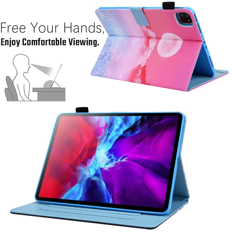 For iPad Pro 11 2024 Colored Drawing Leather Smart Tablet Case(Red Moom) - iPad Pro 11 2024 Cases by PMC TechLife | Online Shopping South Africa | PMC TechLife | Buy Now Pay Later Mobicred