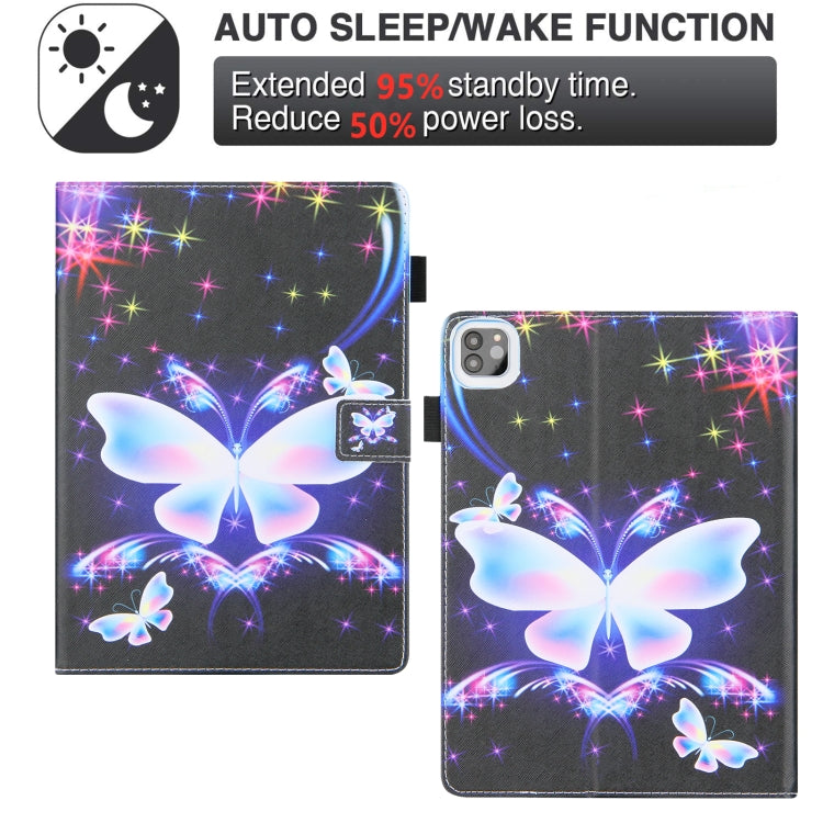 For iPad Pro 11 2024 Colored Drawing Leather Smart Tablet Case(Big Color Butterfly) - iPad Pro 11 2024 Cases by PMC TechLife | Online Shopping South Africa | PMC TechLife | Buy Now Pay Later Mobicred