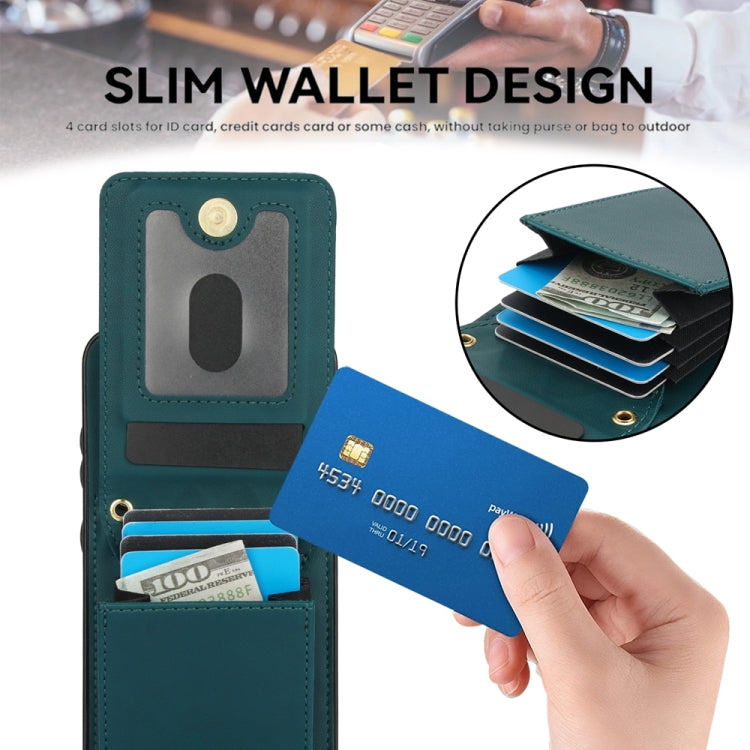 For Samsung Galaxy S24 5G YM015 Crossbody Rhombic Card Bag RFID Phone Case(Green) - Galaxy S24 5G Cases by PMC Jewellery | Online Shopping South Africa | PMC Jewellery | Buy Now Pay Later Mobicred