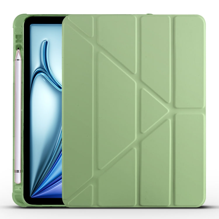 For iPad Air 11 2024 Multi-folding TPU Leather Smart Tablet Case with Pen Slot(Matcha Green) - iPad Air 11 2024 Cases by PMC Jewellery | Online Shopping South Africa | PMC Jewellery | Buy Now Pay Later Mobicred