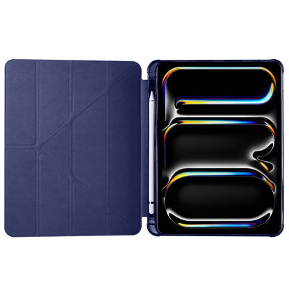 For iPad Pro 11 2024 Multi-folding TPU Leather Smart Tablet Case with Pen Slot(Dark Blue) - iPad Pro 11 2024 Cases by PMC Jewellery | Online Shopping South Africa | PMC Jewellery | Buy Now Pay Later Mobicred