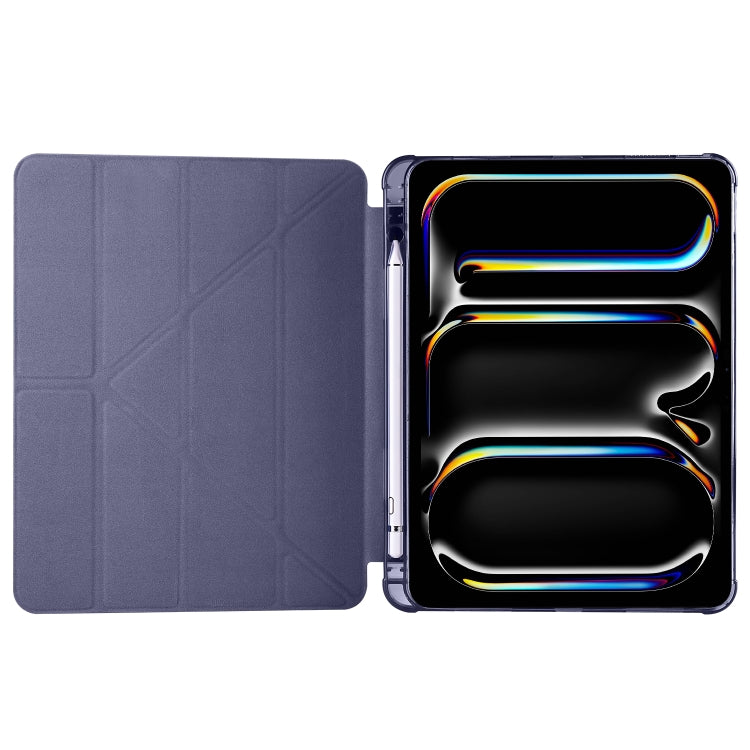 For iPad Pro 11 2024 Multi-folding TPU Leather Smart Tablet Case with Pen Slot(Lavender Purple) - iPad Pro 11 2024 Cases by PMC TechLife | Online Shopping South Africa | PMC TechLife | Buy Now Pay Later Mobicred
