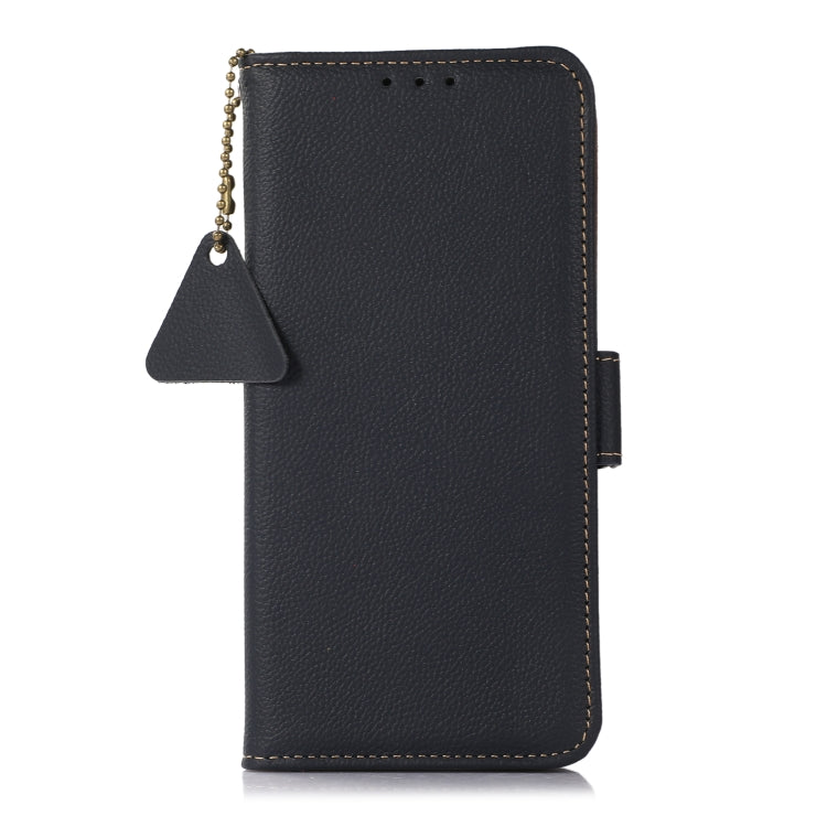 For iPhone 16 Pro Max Side-Magnetic TJ Genuine Leather RFID Phone Case(Blue) - iPhone 16 Pro Max Cases by PMC TechLife | Online Shopping South Africa | PMC TechLife | Buy Now Pay Later Mobicred
