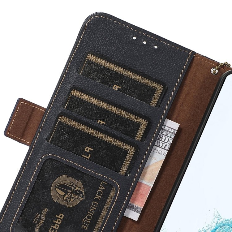 For iPhone 16 Pro Max Side-Magnetic TJ Genuine Leather RFID Phone Case(Blue) - iPhone 16 Pro Max Cases by PMC TechLife | Online Shopping South Africa | PMC TechLife | Buy Now Pay Later Mobicred