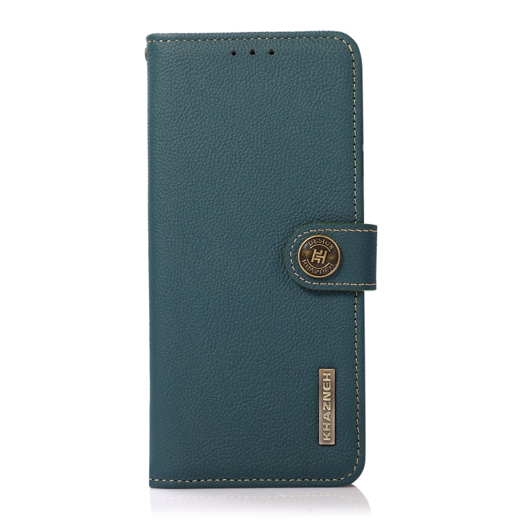 For iPhone 16 Pro KHAZNEH Custer Genuine Leather RFID Phone Case(Green) - iPhone 16 Pro Cases by PMC Jewellery | Online Shopping South Africa | PMC Jewellery | Buy Now Pay Later Mobicred