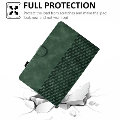 For iPad Pro 11 2024 Rhombus Embossed Leather Tablet Case(Green) - iPad Pro 11 2024 Cases by PMC Jewellery | Online Shopping South Africa | PMC Jewellery | Buy Now Pay Later Mobicred