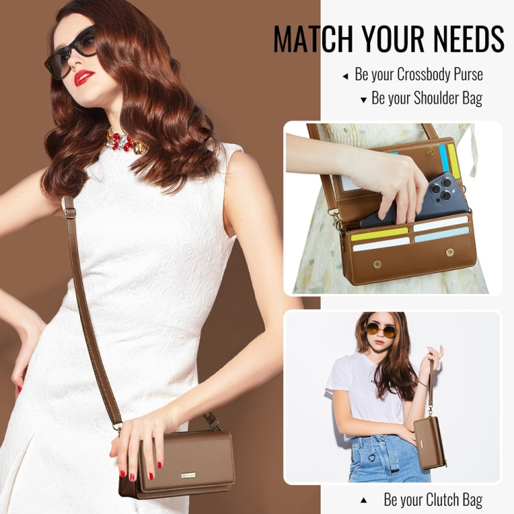 CaseMe ME30 Max Multifunctional Large-Capacity Shoulder Crossbody Phone Bag(Brown) - free shipping - PMC Jewellery - Order now!