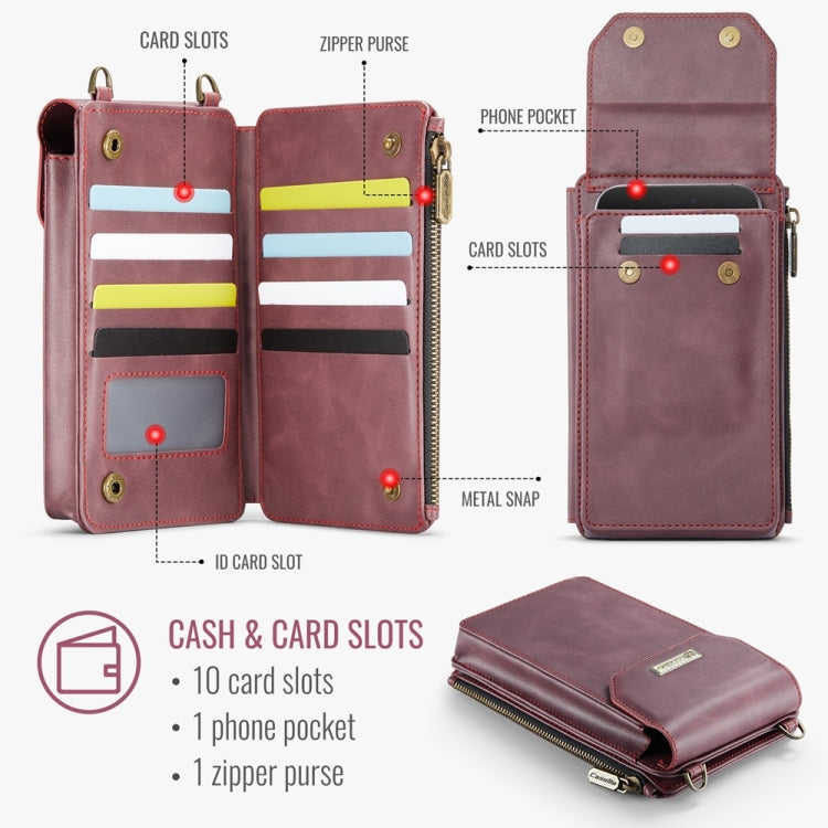 CaseMe Me40 Vertical Multifunctional Shoulder Crossbody Phone Bag(Red) - free shipping - PMC Jewellery - Order now!