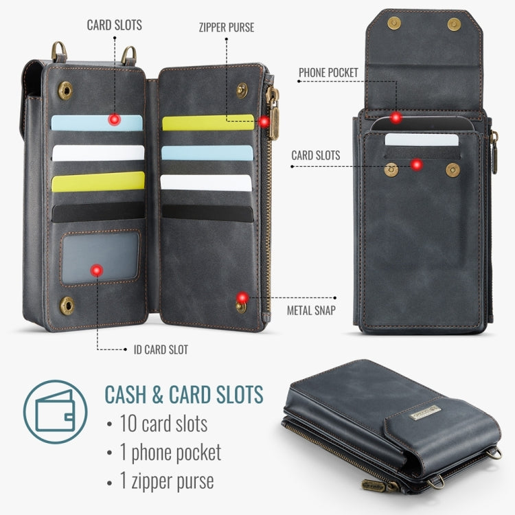 CaseMe Me40 Vertical Multifunctional Shoulder Crossbody Phone Bag(Black) - free shipping - PMC Jewellery - Order now!