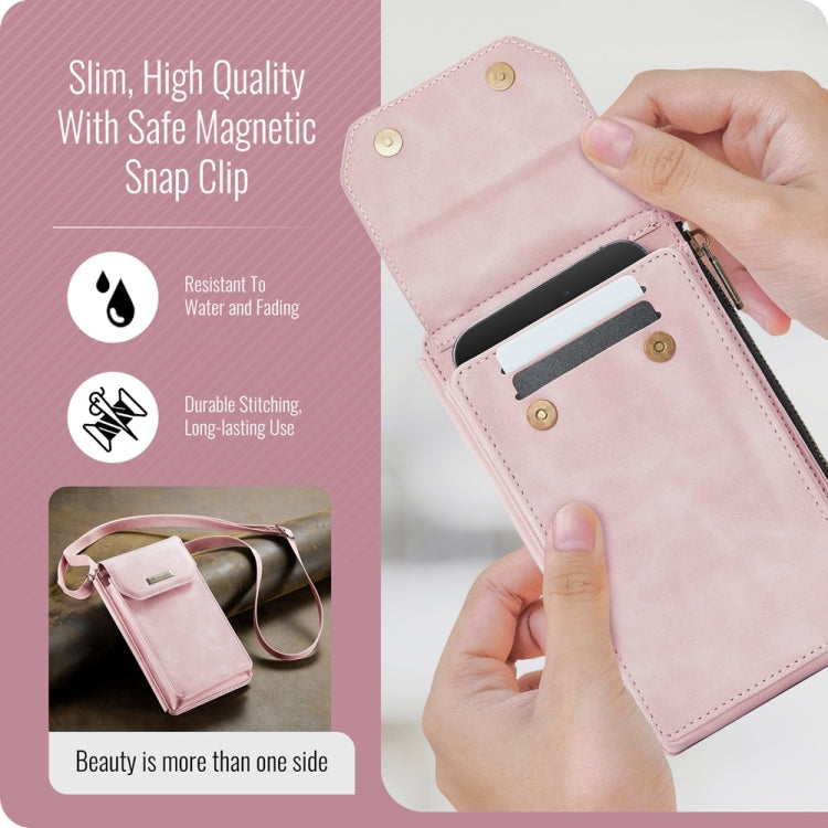 CaseMe Me40 Vertical Multifunctional Shoulder Crossbody Phone Bag(Pink) - free shipping - PMC Jewellery - Order now!
