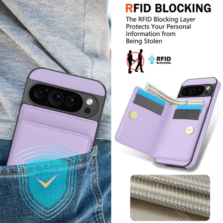 For Google Pixel 9 RFID Anti-theft Card Ring Holder Phone Case(Purple) - Google Cases by PMC Jewellery | Online Shopping South Africa | PMC Jewellery | Buy Now Pay Later Mobicred