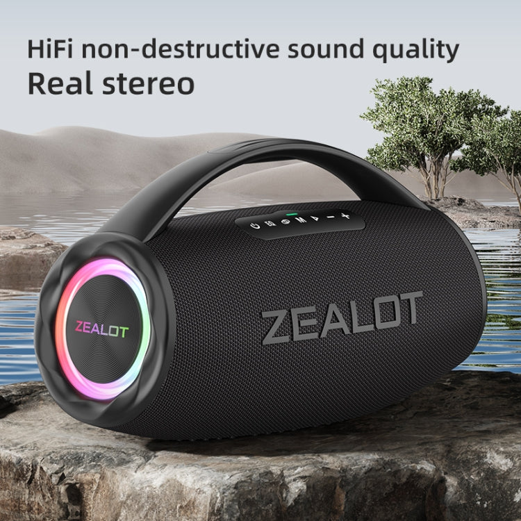 Zealot S97 80W Outdoor Portable RGB Light Bluetooth Speaker(Grey) - Waterproof Speaker by ZEALOT | Online Shopping South Africa | PMC Jewellery | Buy Now Pay Later Mobicred