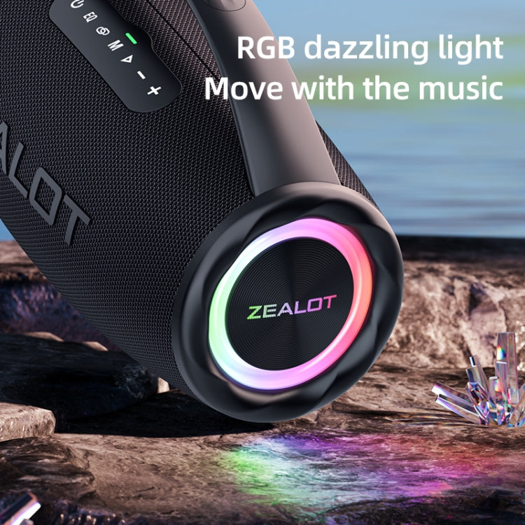 Zealot S97 80W Outdoor Portable RGB Light Bluetooth Speaker(Grey) - Waterproof Speaker by ZEALOT | Online Shopping South Africa | PMC Jewellery | Buy Now Pay Later Mobicred