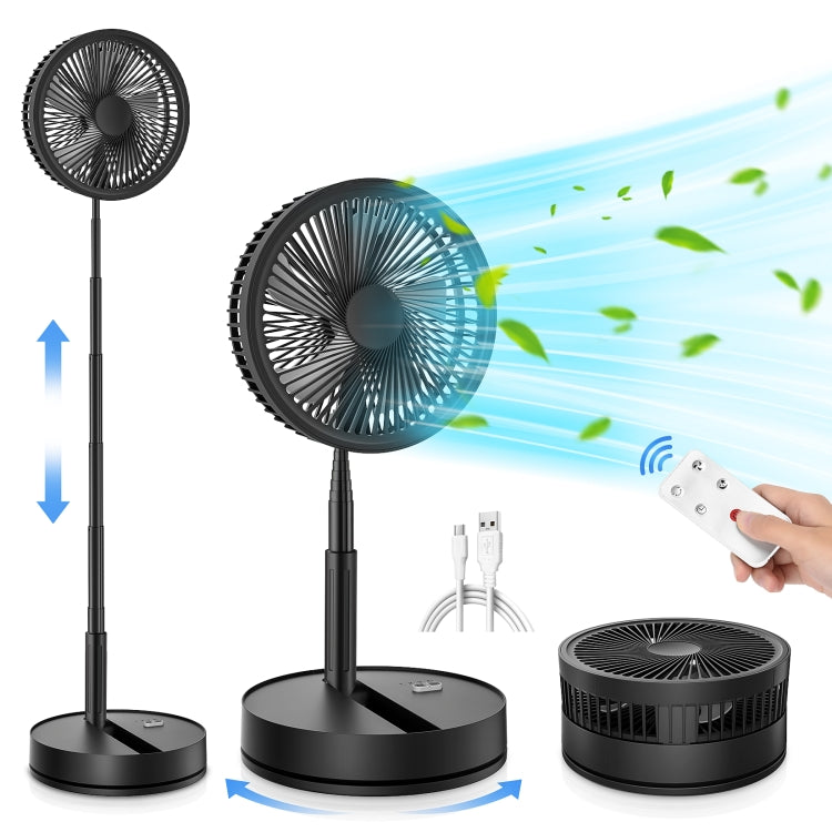 F9 Folding Adjustable Height Desktop Electric Fan(Black) - Electric Fans by PMC Jewellery | Online Shopping South Africa | PMC Jewellery | Buy Now Pay Later Mobicred