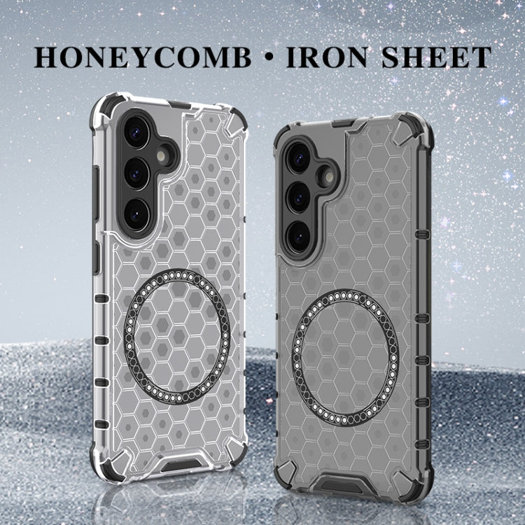 For Samsung Galaxy S25 5G Honeycomb Magnetic Ring Shockproof Phone Case(Black) - Galaxy S25 5G Cases by PMC TechLife | Online Shopping South Africa | PMC TechLife | Buy Now Pay Later Mobicred