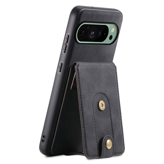 For Google Pixel 9 Denior D14 NK Retro Pattern MagSafe Magnetic Card Holder Leather Phone Case(Black) - Google Cases by Denior | Online Shopping South Africa | PMC Jewellery | Buy Now Pay Later Mobicred