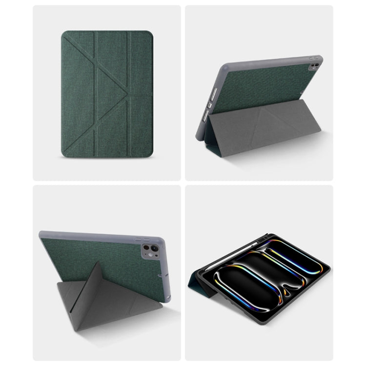 For iPad Air 13 2024 Mutural Multi-fold Smart Leather Tablet Case(Grey) - iPad Air 13 2025 / 2024 Cases by Mutural | Online Shopping South Africa | PMC Jewellery | Buy Now Pay Later Mobicred