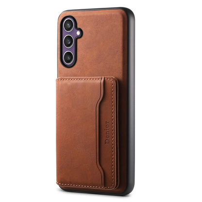 For Samsung Galaxy S24 5G Denior D13 Retro Texture Leather MagSafe Card Bag Phone Case(Brown) - Galaxy S24 5G Cases by Denior | Online Shopping South Africa | PMC Jewellery | Buy Now Pay Later Mobicred