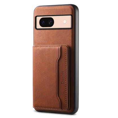 For Google Pixel 8a Denior D13 Retro Texture Leather MagSafe Card Bag Phone Case(Brown) - Google Cases by Denior | Online Shopping South Africa | PMC Jewellery | Buy Now Pay Later Mobicred