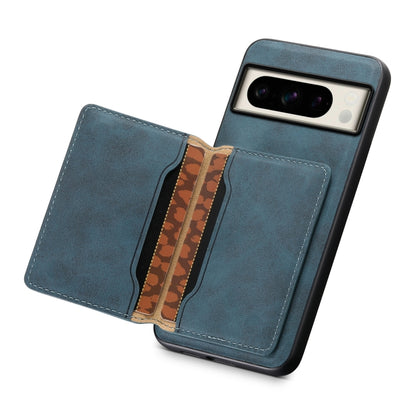 For Google Pixel 8 Pro Denior D13 Retro Texture Leather MagSafe Card Bag Phone Case(Blue) - Google Cases by Denior | Online Shopping South Africa | PMC Jewellery | Buy Now Pay Later Mobicred