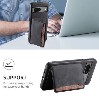 For Google Pixel 7 5G Denior D13 Retro Texture Leather MagSafe Card Bag Phone Case(Black) - Google Cases by Denior | Online Shopping South Africa | PMC Jewellery | Buy Now Pay Later Mobicred