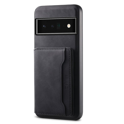 For Google Pixel 6 Pro Denior D13 Retro Texture Leather MagSafe Card Bag Phone Case(Black) - Google Cases by Denior | Online Shopping South Africa | PMC Jewellery | Buy Now Pay Later Mobicred