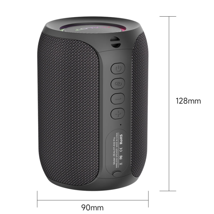 Zealot S32 Pro 15W High Power Bluetooth Speaker with Colorful Light(Grey) - Desktop Speaker by ZEALOT | Online Shopping South Africa | PMC Jewellery | Buy Now Pay Later Mobicred