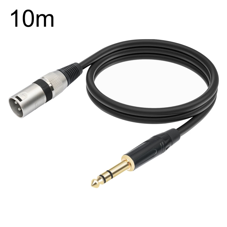 TC145BK55 6.35mm 1/4 TRS Male to XLR 3pin Male Microphone Cable, Length:10m(Black) - Microphone Audio Cable & Connector by PMC Jewellery | Online Shopping South Africa | PMC Jewellery | Buy Now Pay Later Mobicred