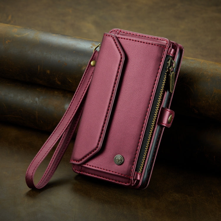 For iPhone XR CaseMe C36 Card Slots Zipper Wallet RFID Anti-theft Leather Phone Case(Wine Red) - More iPhone Cases by CaseMe | Online Shopping South Africa | PMC Jewellery | Buy Now Pay Later Mobicred