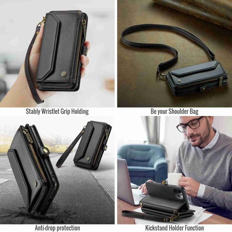 For iPhone 11 Pro Max CaseMe C36 Card Slots Zipper Wallet RFID Anti-theft Leather Phone Case(Black) - iPhone 11 Pro Max Cases by CaseMe | Online Shopping South Africa | PMC Jewellery | Buy Now Pay Later Mobicred