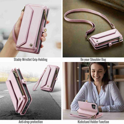 For iPhone 12 Pro Max CaseMe C36 Card Slots Zipper Wallet RFID Anti-theft Leather Phone Case(Pink) - iPhone 12 Pro Max Cases by CaseMe | Online Shopping South Africa | PMC Jewellery | Buy Now Pay Later Mobicred