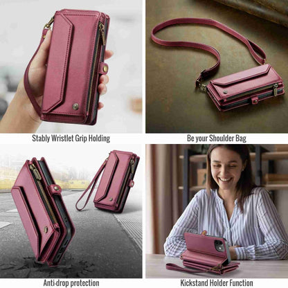 For iPhone 12 mini CaseMe C36 Card Slots Zipper Wallet RFID Anti-theft Leather Phone Case(Wine Red) - iPhone 12 mini Cases by CaseMe | Online Shopping South Africa | PMC Jewellery | Buy Now Pay Later Mobicred