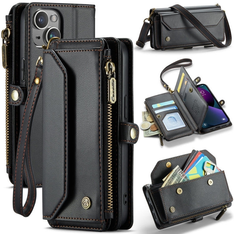 For iPhone 13 CaseMe C36 Card Slots Zipper Wallet RFID Anti-theft Leather Phone Case(Black) - iPhone 13 Cases by CaseMe | Online Shopping South Africa | PMC Jewellery | Buy Now Pay Later Mobicred